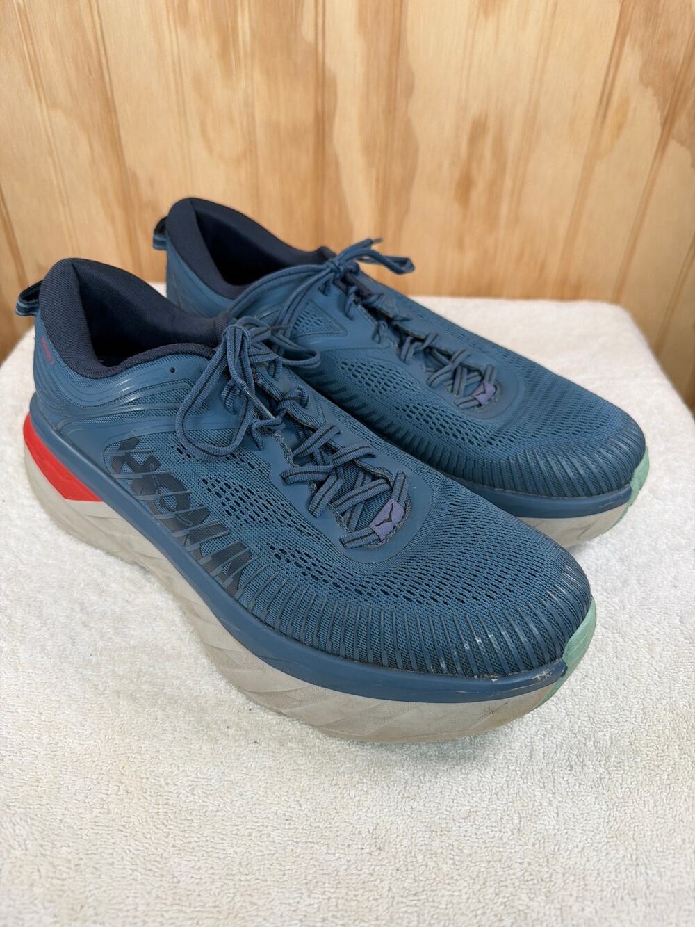 HOKA One One Bondi 7 Real Teal Outer Space Running Shoes Men 11.5